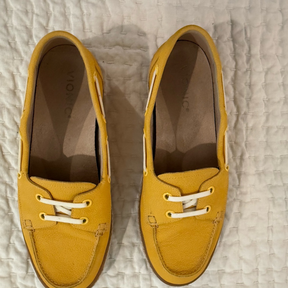 Vionic Women's Mustard Yellow Boat Shoes - Picture 2 of 5